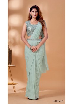 Blue Georgette Saree